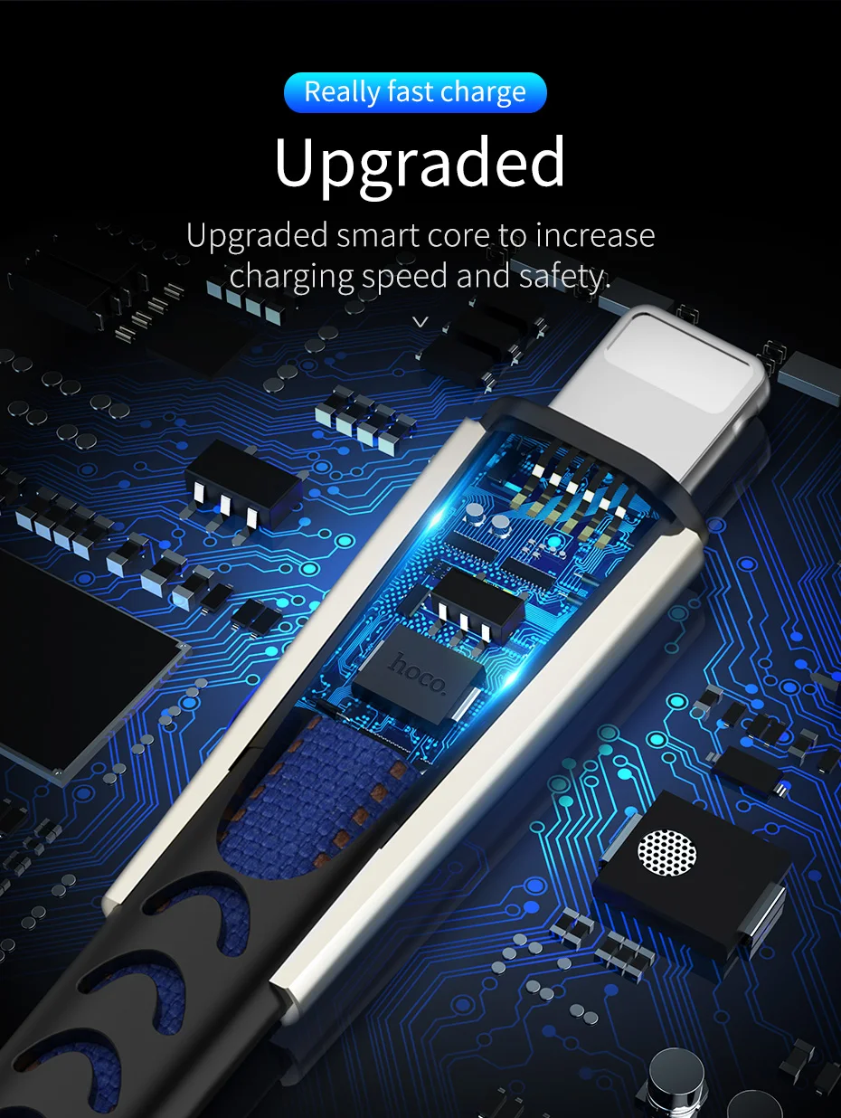 HOCO прочный нейлоновый USB кабель для iPhone Xs Max Xr X 8 7 6 6s сплав синхронизации данных кабель для быстрой зарядки для iPhone зарядное устройство кабель для передачи данных