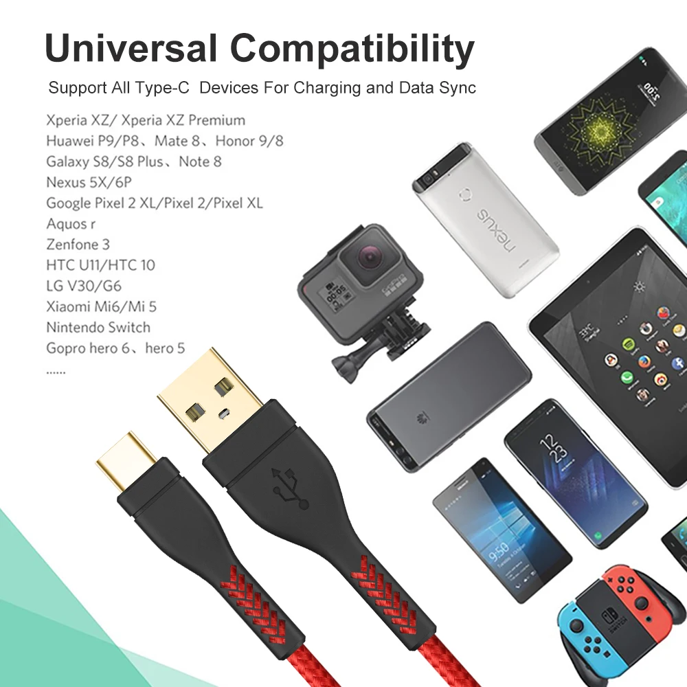 TOPK usb type C кабель для samsung Galaxy Note 9 S9 Plus One 6 5t быстрая зарядка QC3.0 USB передачи данных
