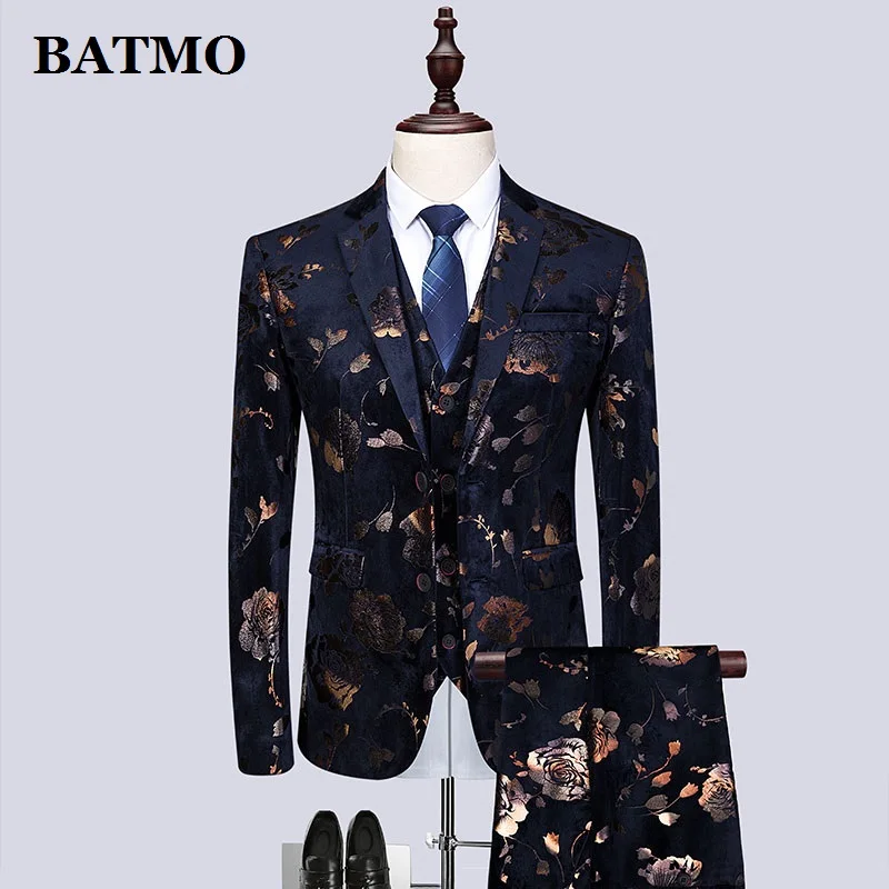 Batmo Новое поступление весна 2019 модные повседневные мужские костюмы высокого