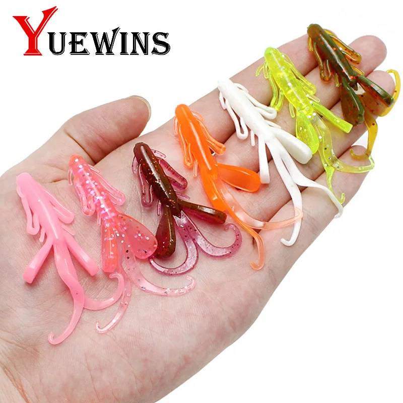 Yuewins 5 шт./лот Crazy Flapper 4,5 см 1,5 г Craws мягкие приманки для рыбалки креветка, австралийский окунь рыба воблер джиг червь QA144