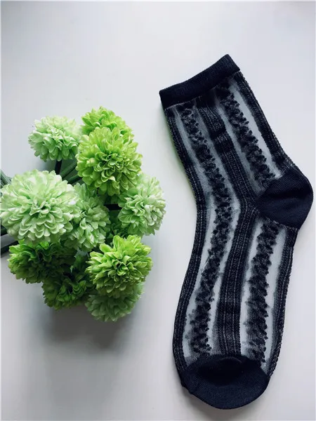 Color B2 Shishangyouhuo 4 шт. = 2 пара/лот Comfy Sheer Шелковые летние ботильоны прозрачный кристалл Кружево Для женщин Calcetines Носки для девочек горячая девушка Meias cw04 - Цвет: Color B2