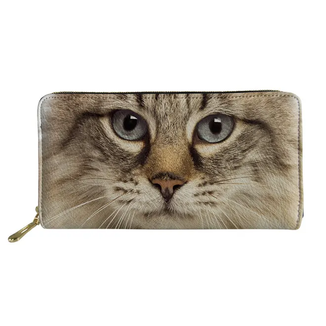 FORUDESIGNS/женский кошелек из искусственной кожи с черным котом, длинный держатель для карт, многофункциональный кошелек на молнии, длинный стильный женский кошелек, Прямая поставка - Цвет: C1301Z21