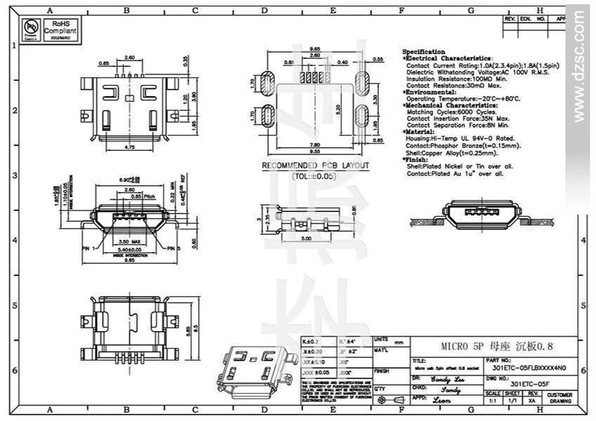 15 шт./лот разъем micro usb 5pin для Lenovo A690 A698T S686 S680 S850 S880 S890 S720 P700 tail sockect|connector 5pin|connector
