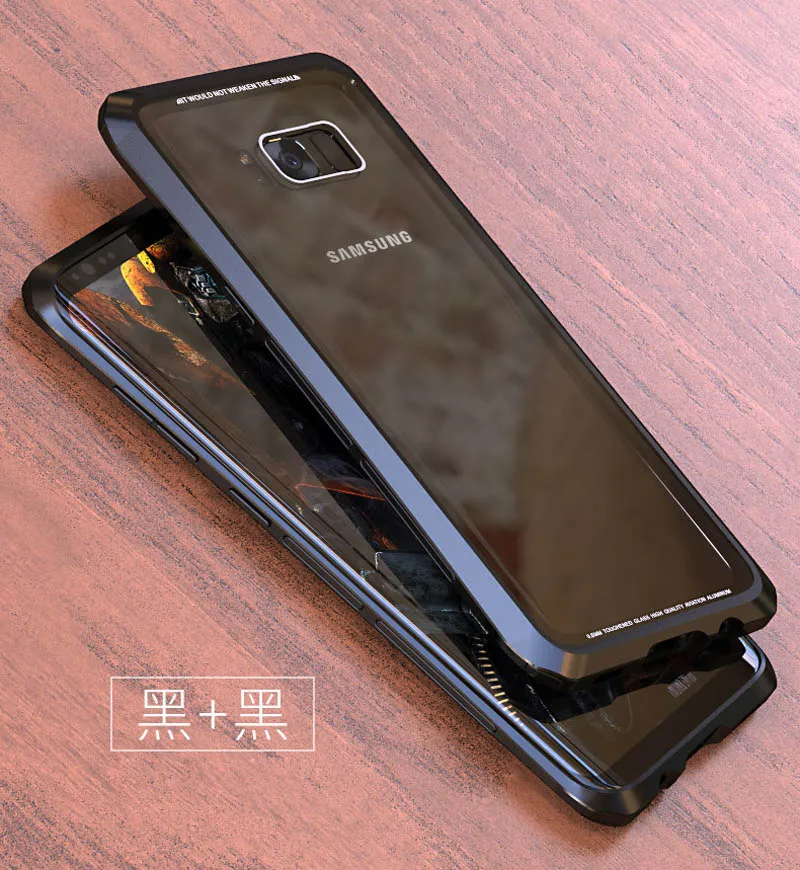 

LUPHIE Case For Samsung Galaxy S8 S9 Plus Phone Case Metal PC Bumper Transparent Glass Back Cover for Samsung S9 S8 Plus Coque