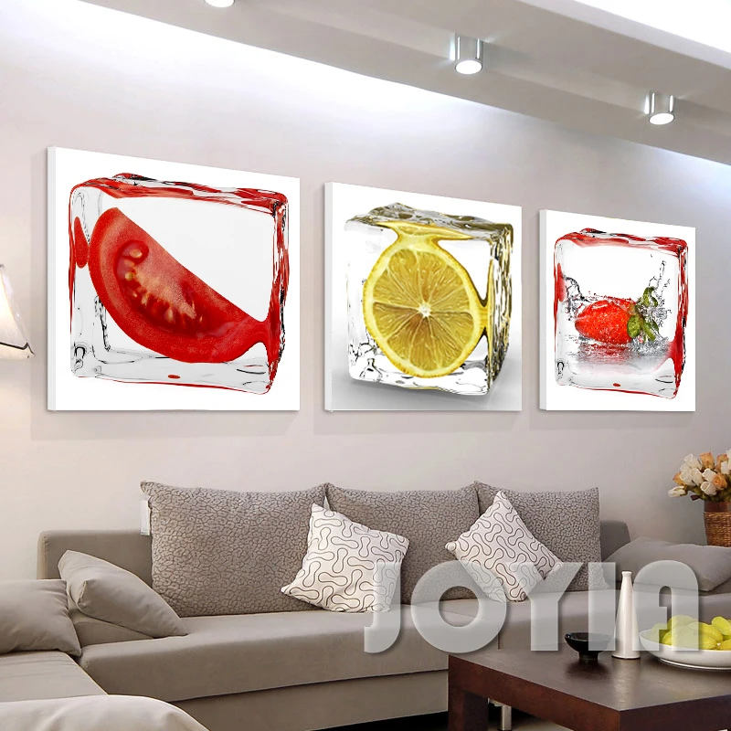 3 шт. Современная Настенная художественная столовая декоративная картина льда