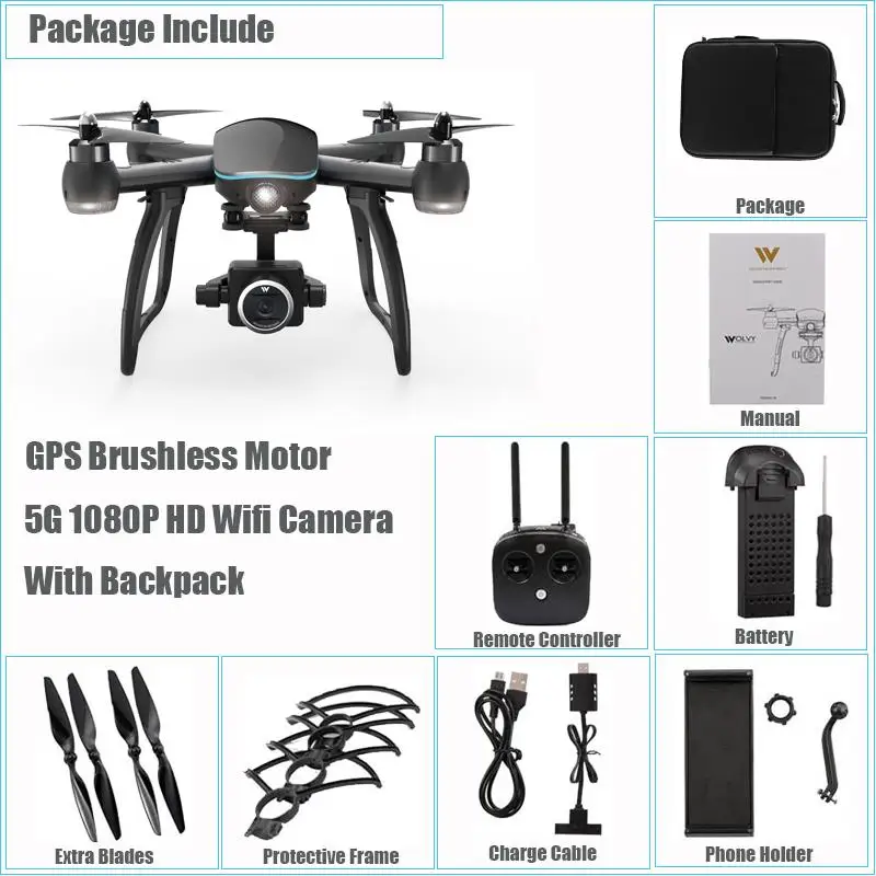 GPS 5G 1080P Bag 1000 м 2,4 г Радиоуправляемый gps Дрон 1080P 5G wifi FPV камера Квадрокоптер бесщеточный мотор от вертолета высота паря фиксированная точка полета - Цвет: GPS 5G 1080P Bag