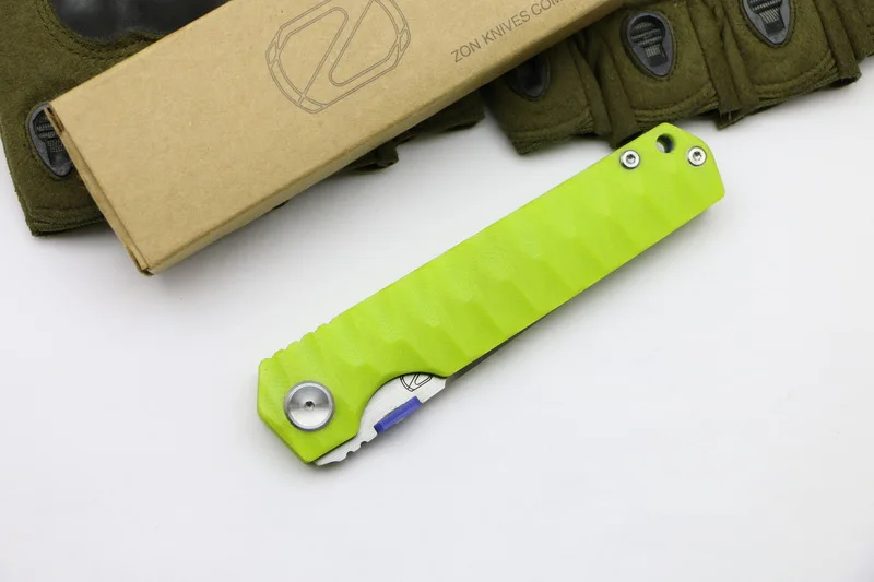 TIGEND STEDEMON ZKC C03 Складной нож 440C Лезвие KVT шарикоподшипник G10 Ручка Кемпинг Охота Открытый выживания Карманные Ножи EDC - Цвет: G2