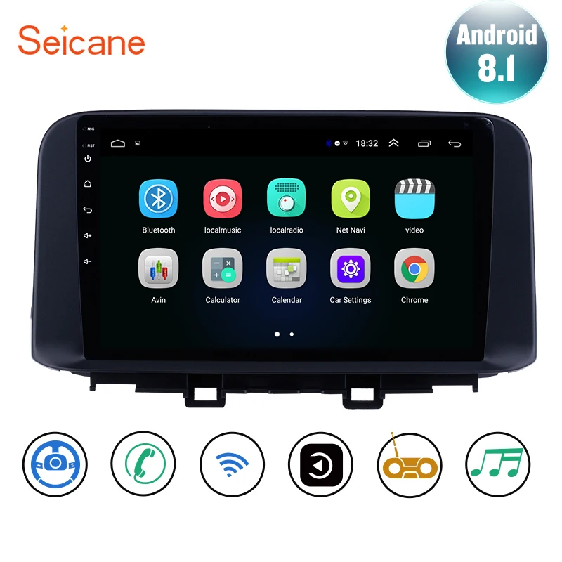 

Seicane Android 8,1 для Hyundai ENCINO kona/Tucson 2018 2019 Автомобильный GPS навигатор мультимедийный плеер стерео Поддержка Carplay задняя камера