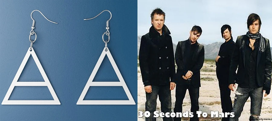 Модные серьги 1 пара/лот 30 секунд до Марса логотип Triad стальные Дары смерти