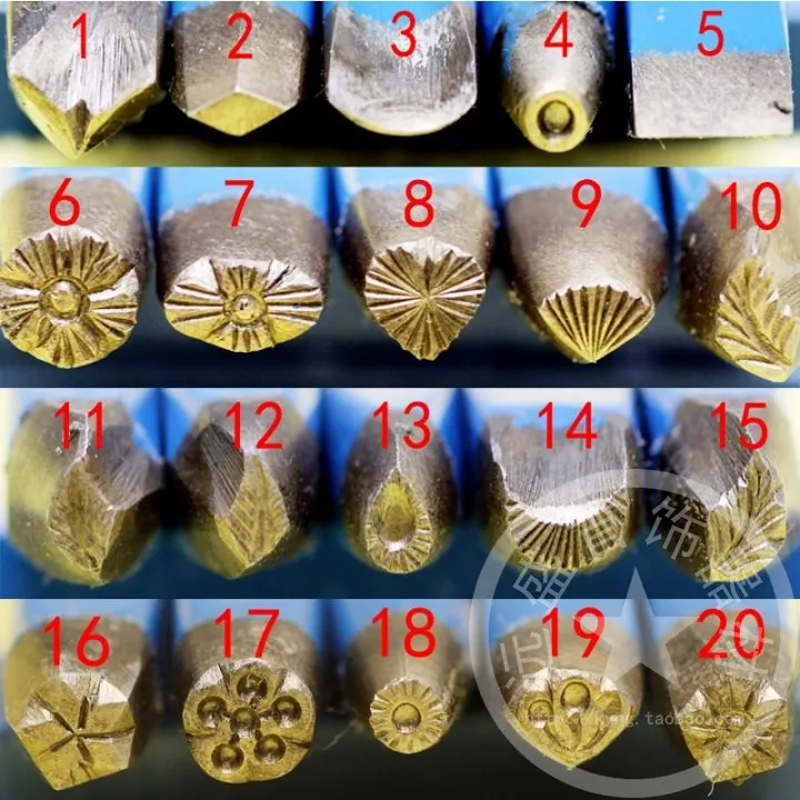 20pcs Flower anvil & Trad set,Pattern making in the process of jewelry processing,Jewelry Hand Carved goldsmith tools