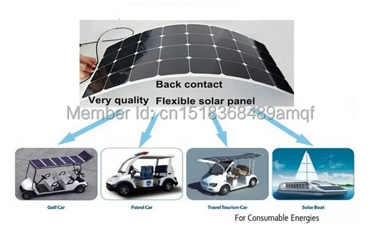 Sunpower Гибкая солнечная панель 40 w; монокристаллическая полугибкая солнечная панель 40 w; солнечная батарея 22.2% эффективность зарядки