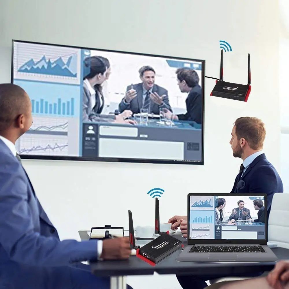 TreasLin 60 м Беспроводной HDMI передатчик и приемник по Wi Fi сигнала Extender для конференц