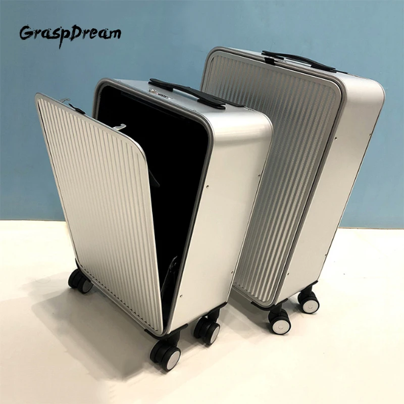 GraspDream 100% All Aluminum side open rolling luggage business luxury computer suitcase TSA password trolley case 16/20/24 inch | Багаж и