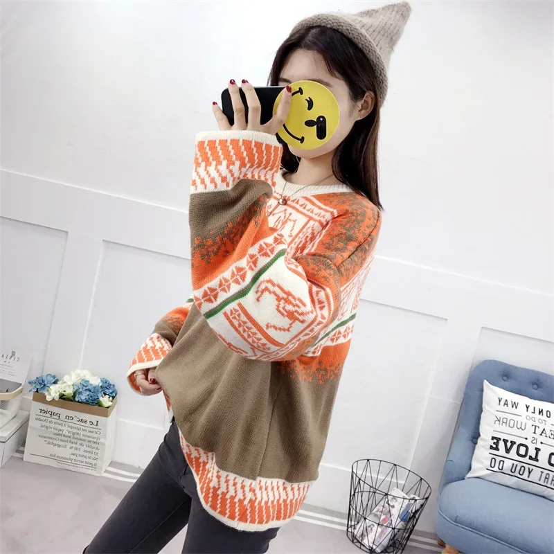 New Style Big Size Korean Sweater O Neck Bottom Knitted Pullover Office Lady Winter Tops for Women | Женская одежда