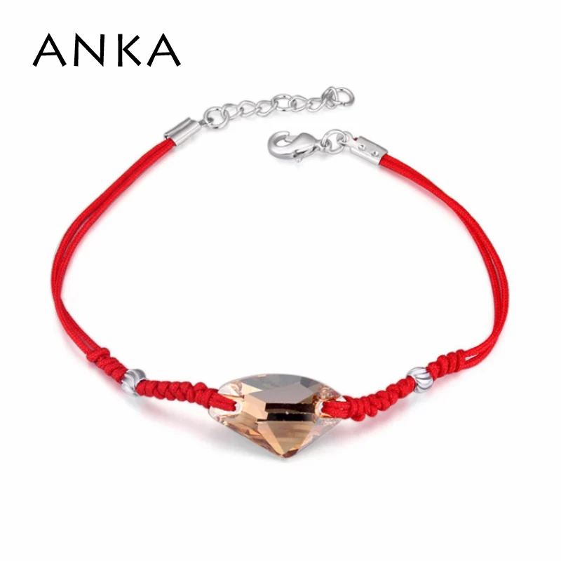 Фото Тонкий красный бриллиантовый браслет для женщин кристаллы из австрийского