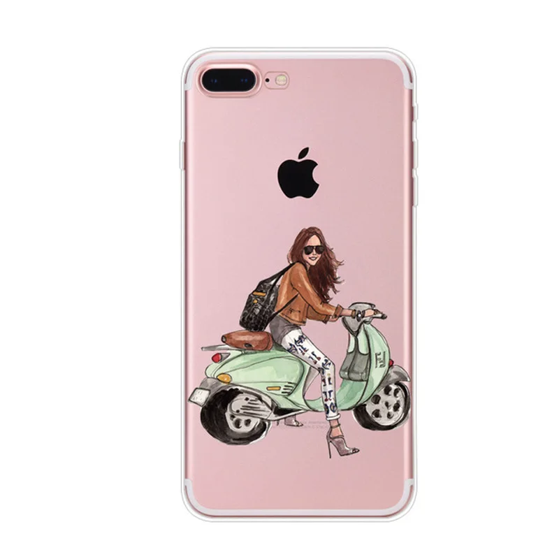 Чехол для iphone XS Max 11 чехол девушки прозрачный силиконовый мягкий из ТПУ XR X 7 7plus 8 6 6S