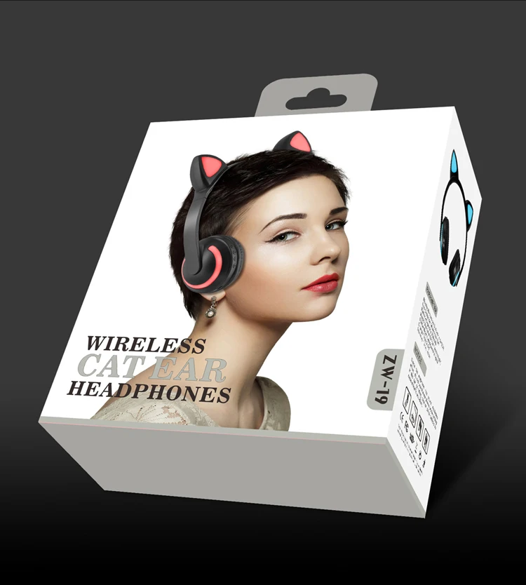 Красивые кошачьи уши семь цветов Bluetooth наушники персональные модные подарочные наушники люминесцентные наушники для мобильного телефона