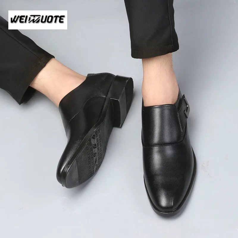 WEINUOTE/мужские кожаные туфли без шнуровки туфли-оксфорды на плоской подошве