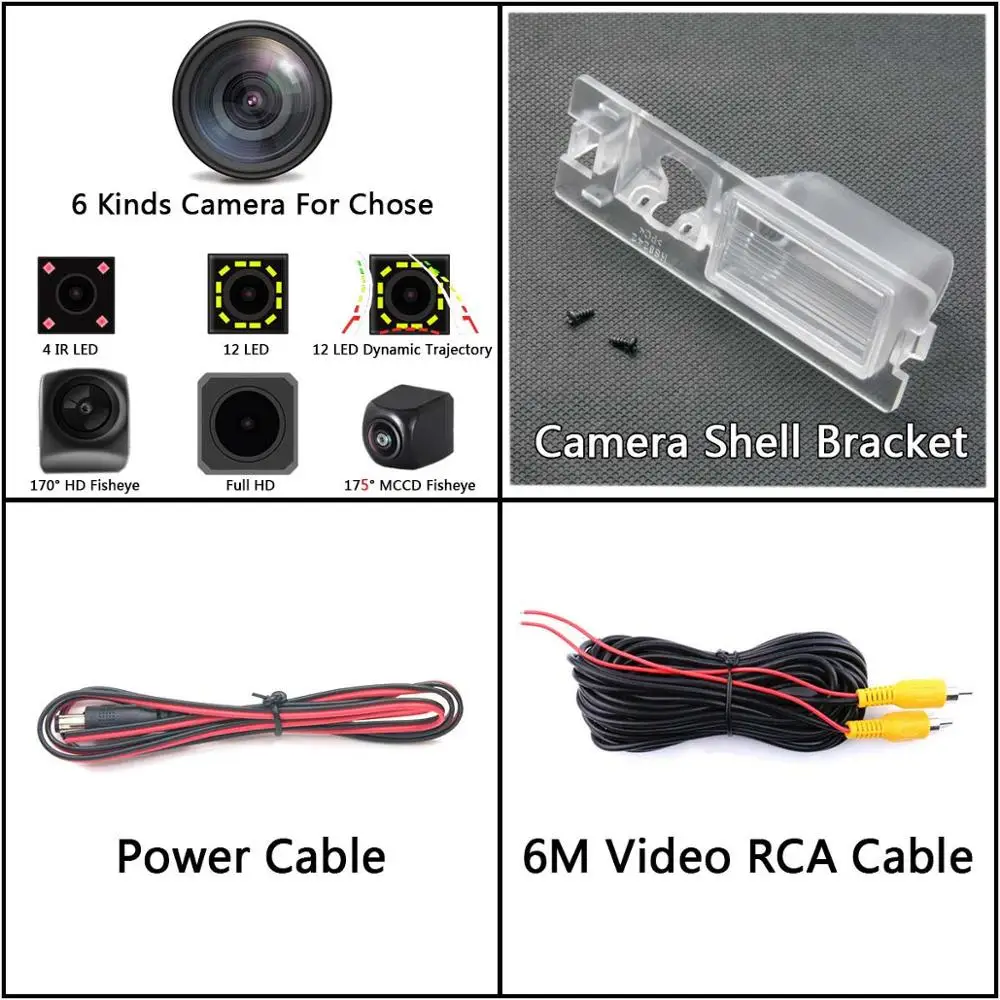 Camera Only 175 градусов MCCD рыбий глаз 12LED HD камера заднего вида для Fiat Avventura Grand Siena Ritmo Croma Bravo Brava Grande Punto Car - Название цвета: Camera Only