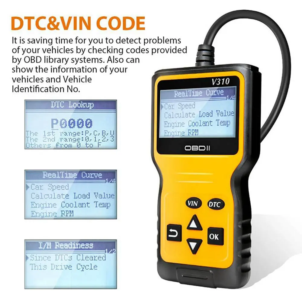 Профессиональный OBD2 сканер EOBD Obdii читатель кода проверка двигателя ODB2 OBD 2