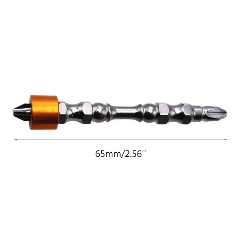 

5pcs PH2 Hardness 65mm Double Cross Head Magnetic Electric Screwdriver Bit Phillips Screw Driver With Ring