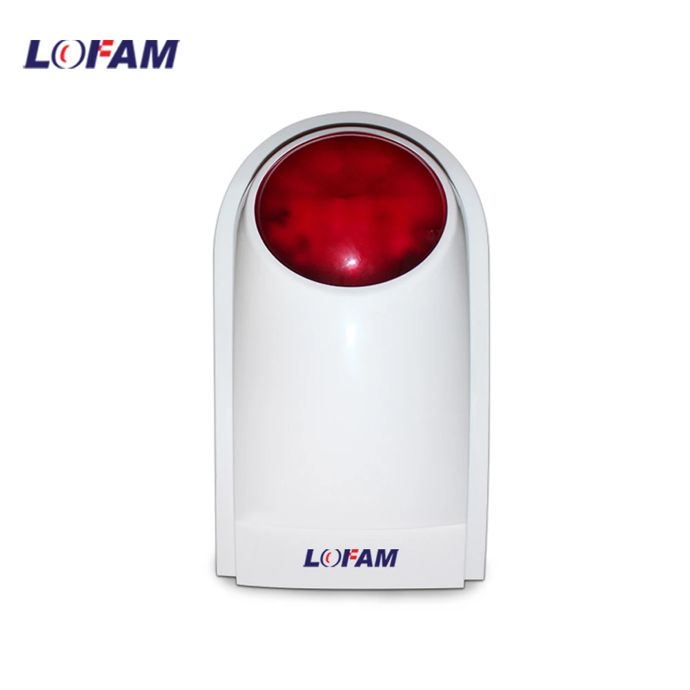 LOFAM 433 МГц Беспроводная сирена громкость дБ красная вспышка стробоскосветильник