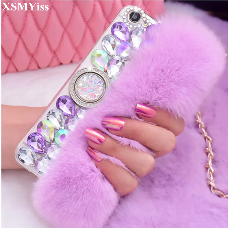 Роскошный блестящий чехол с натуральным кроличьим мехом XSMYiss для Samsung j3 j5 j7 2017 Prine