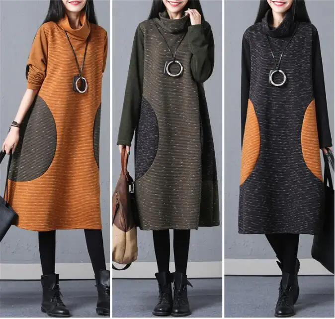 

Mother's Dresses New Korean Style Large Size Women's Dresses in Autumn and Winter M---2XL