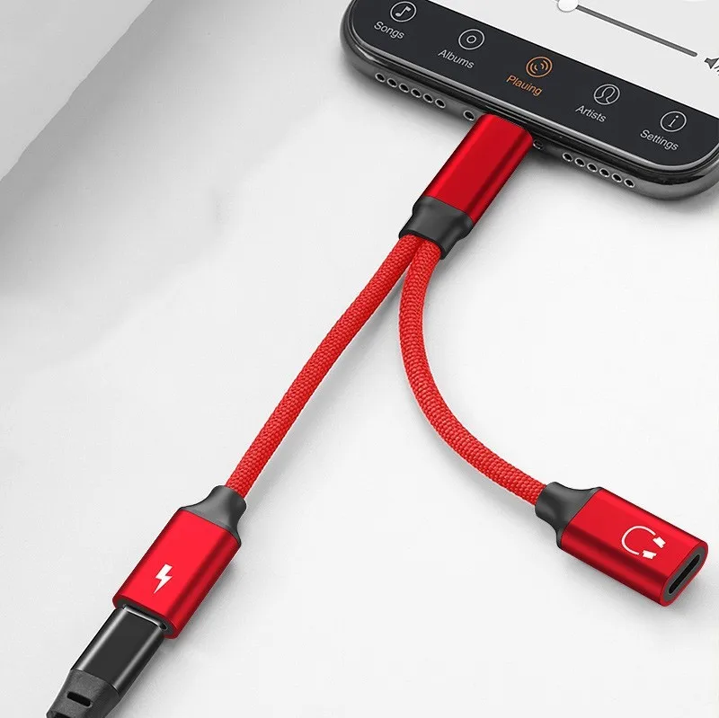 2 lightning Jack аудио сплиттер для наушников кабель Aux 3 5 адаптер зарядное устройство usb