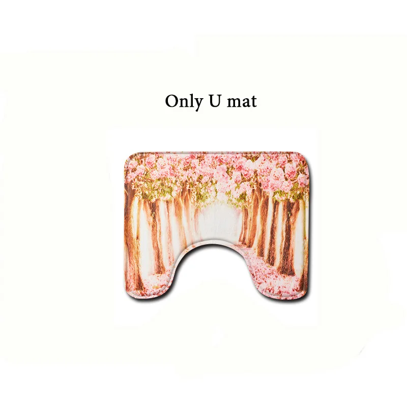 B only U mat Peach Blossom коврик для ванной, Противоскользящий коврик для туалета и U коврик, коврик для ванной комнаты, 3D коврик для двери, Кухонное одеяло для домашнего декора, 1 шт - Цвет: B only U mat