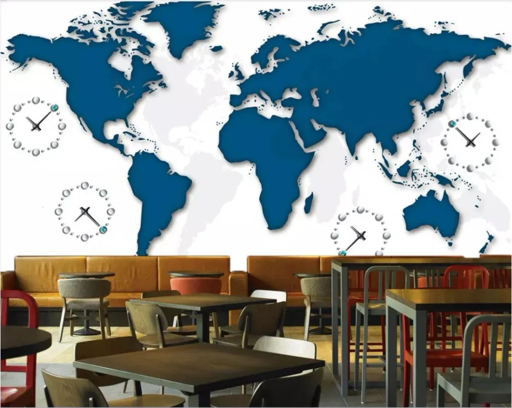 Настенные 3d-обои на заказ часы с минималистским временем фон для украшения стен