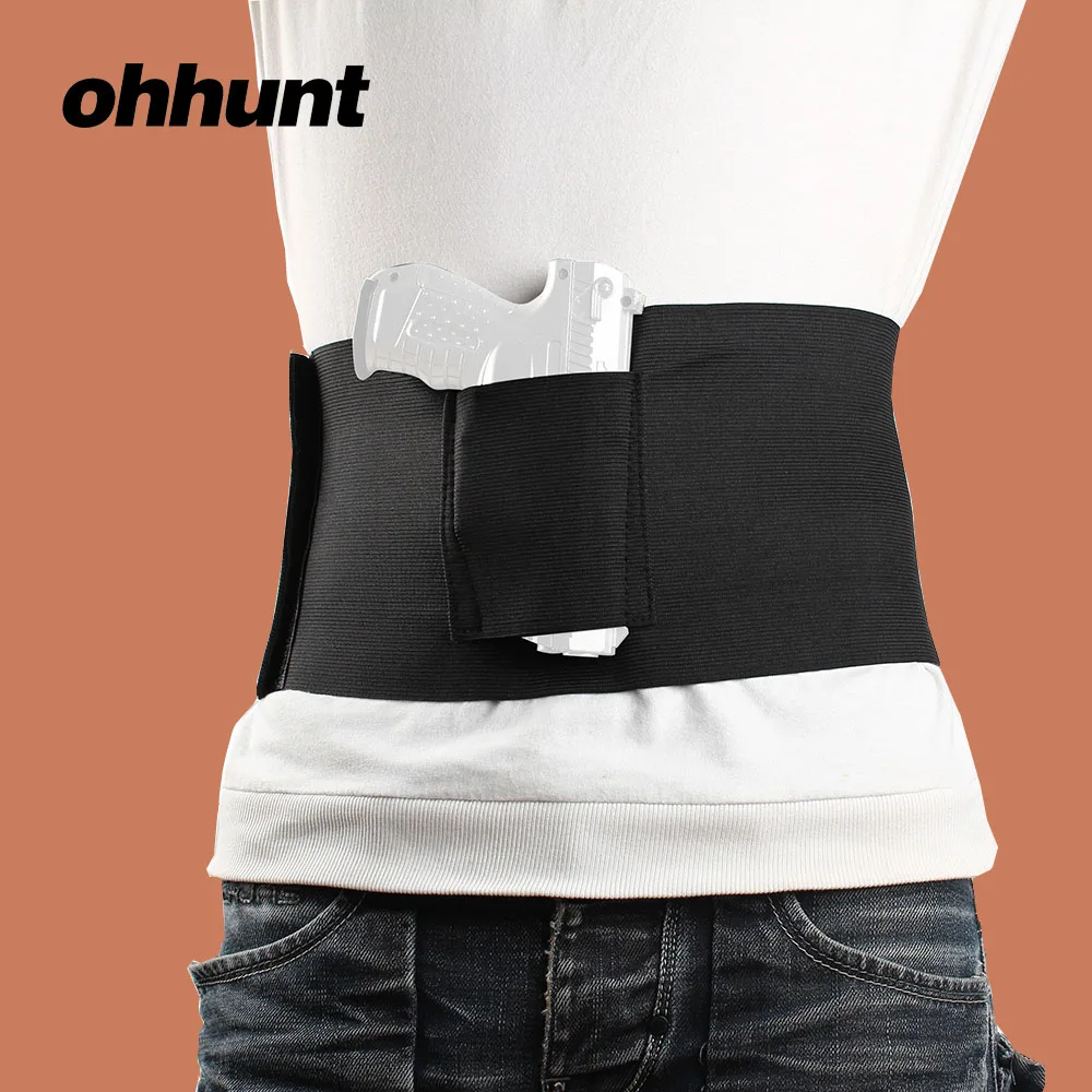 Ohhunt тактический пояс для живота Регулируемый эластичный скрытый брюшной пояс пистолет кобура подходит для мужчин и женщин