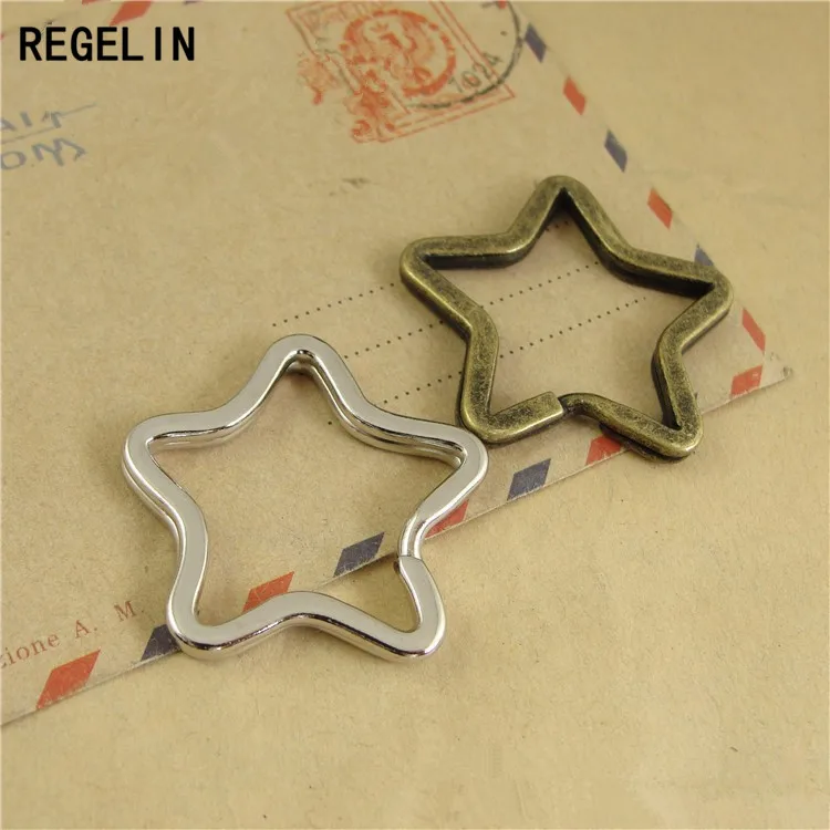 REGELIN 10 шт. античная бронза/родий форма пять звезд брелок для ключей фурнитура