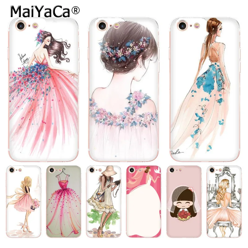 Чехол для телефона MaiYaCa с рисунком девочек на свадьбу iPhone 8 7 6 6S Plus X 5 5S SE 5C|Бамперы| |