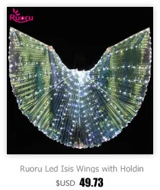 Ruoru 1008 шт. светодиоды для танца живота Led Isis Крылья меняются 36 различных цветов крылья для танца живота с регулируемыми палочками сумка