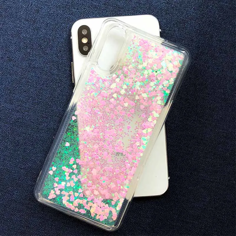 Kerzzil Dynamic Liquid Quicksand For iPhone X 6 6S 7 8 Plus 5 SE Phone Case Love Heart Stars Glitter Soft TPU Back Cover |