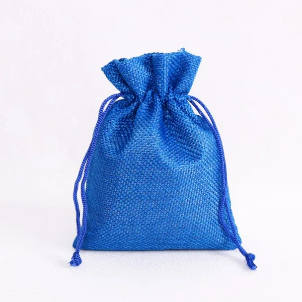 Royal Blue Шнурком мешок ювелирных изделий 100 шт./лот 10x14 см белье Джутовая Ткань упаковка ювелирных изделий мешочек печатных подарочные пакеты для пакет - Цвет: Royal Blue