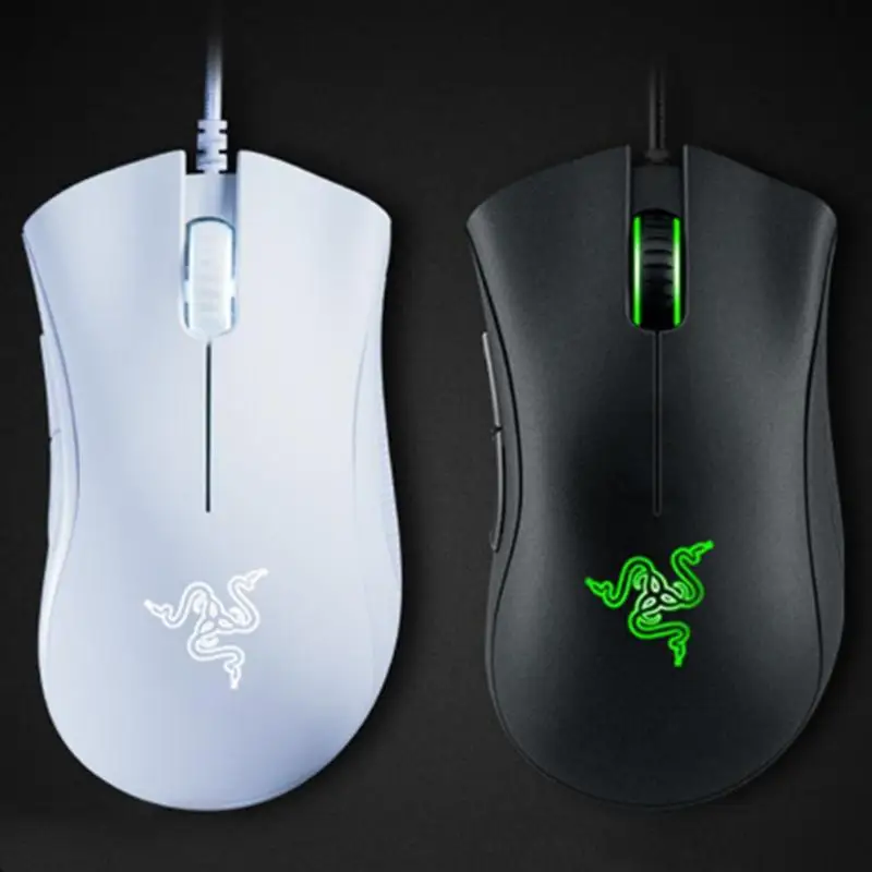 Razer DeathAdder Эфирная Проводная игровая мышь USB 5 программируемых кнопок 6400 dpi оптический сенсор эргономичные Мыши для ПК компьютера