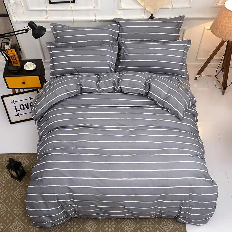 Solstice Home Textile 2018 Fashion Print Plaid Skin Comfortable Bedclothes Quilt Cover Pillowcase Bedding 3/4pcs | Дом и сад
