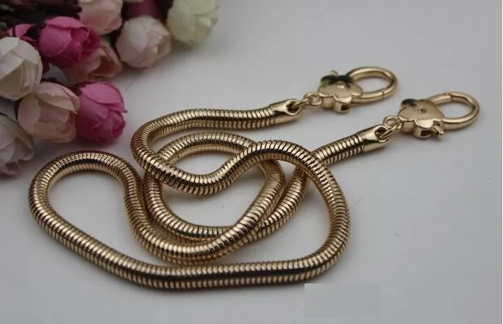 Золотое покрытие высокого класса DIY кожа 60 см сумки твист Наплечная цепь
