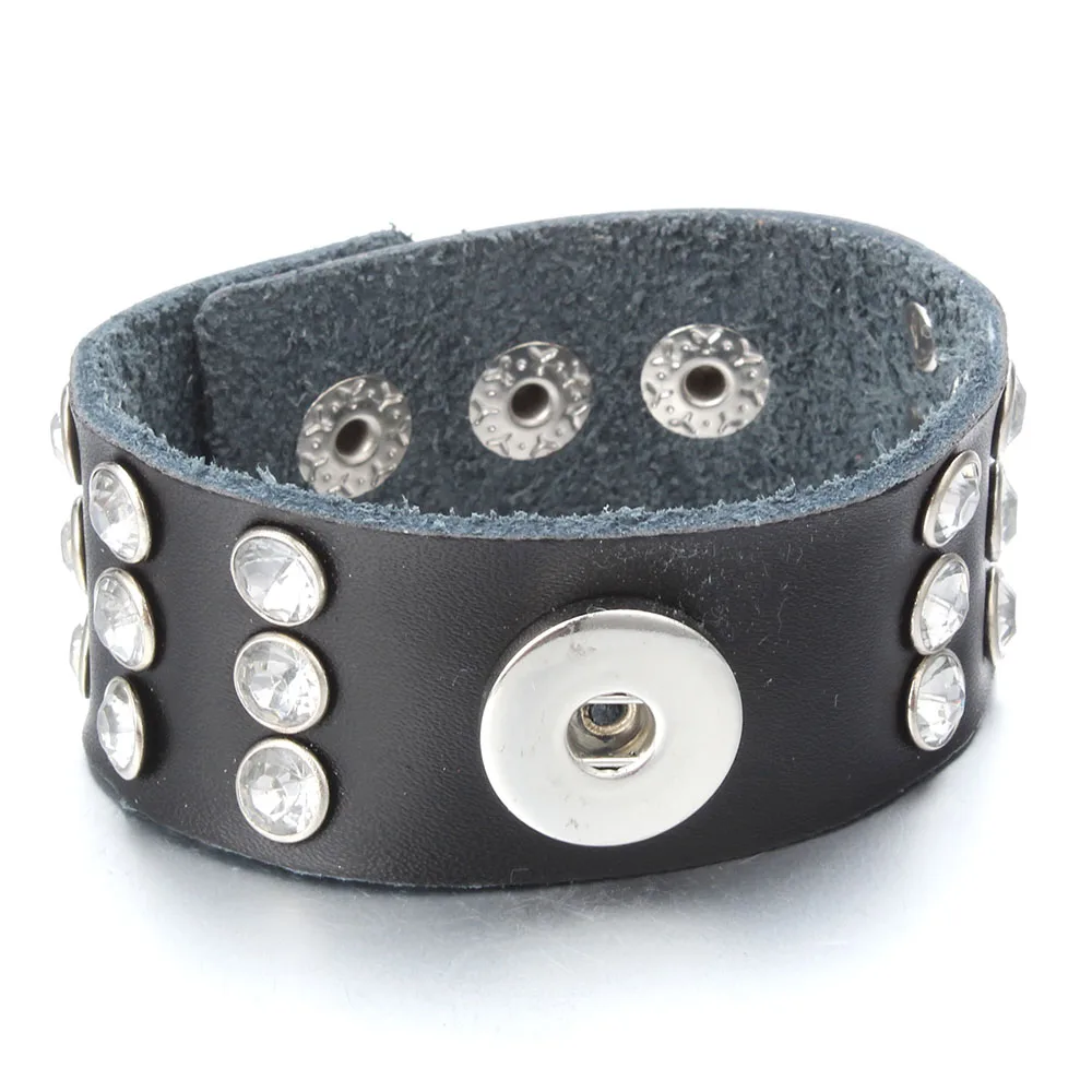 Новинка застежка кнопка ювелирные изделия кожаная 18 мм браслет в стиле панк из