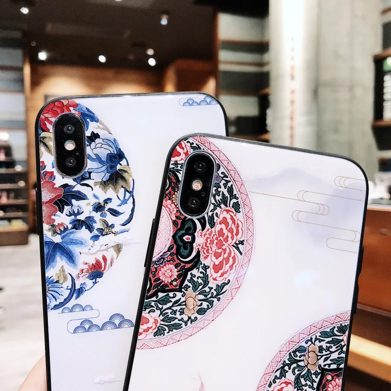 Для iPhone XS 10 S Max Xr 8 7 6 6s Plus чехол с цветочным узором закаленное стекло для Apple X R + Funda |