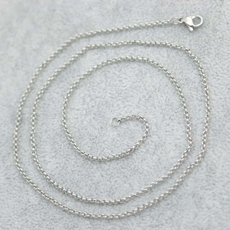 

10pcs New Arrive 316 Stainless Steel 24inch 2mm rolo necklace Chains for living glass lockets & oil Diffuser Locket