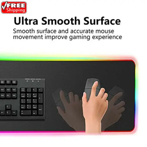 Горячая цветной светодиодный rgb клавиатура с подсветкой коврик игровой коврик для мыши большой для ПК компьютера негабаритный коврик для мыши