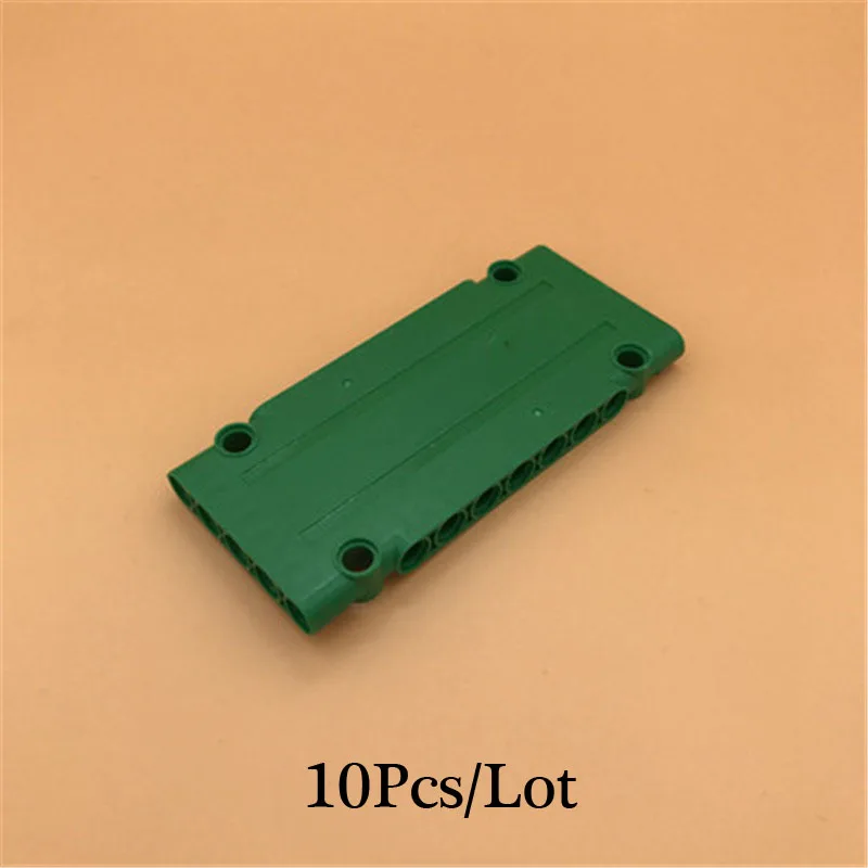 10Pcs Green 10 шт./лот, детали для техники, 5x11x1, строительные блоки для панели, плоская панель, грузовик, кирпич, DIY игрушки, совместимы с 64782 - Цвет: 10Pcs Green