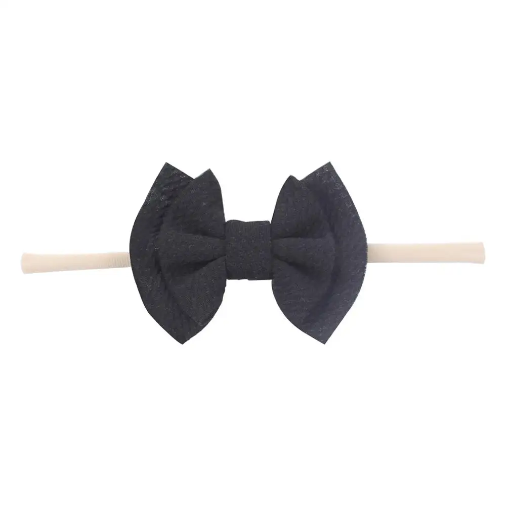 Texture Nylon Headbands 2020 New Arrival 4.5'' Hair Bows Hairband For Girls Soft Solid Elastic Kids DIY Accessories | Детская
