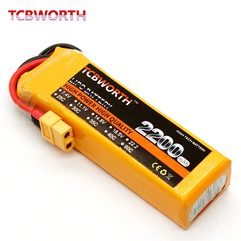 TCBWORTH Радиоуправляемый квадрокоптер Lipo аккумулятор 3S 11 1 V 2200mAh 40C-80C для