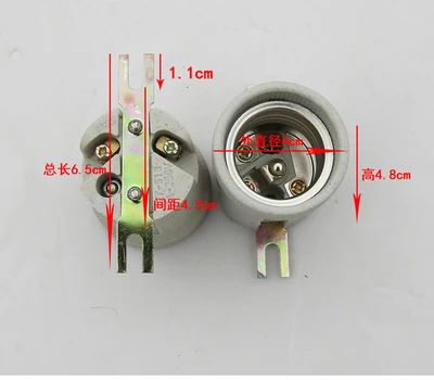 I E27 H48mm copper 2pcs E27 керамическая крышка лампы винт E40 держатель лампы керамика и фарфор E14 основы для потолочной лампы модернизации - Цвет: I E27 H48mm copper