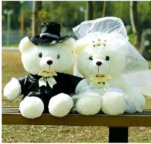 

wedding dress bears a pair Couples bears plush toy 38cm doll a6696