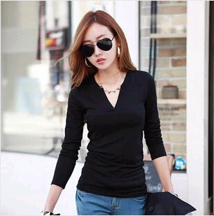 Женское святого хлопок приталенный глубокий с v-образным вырезом длинная